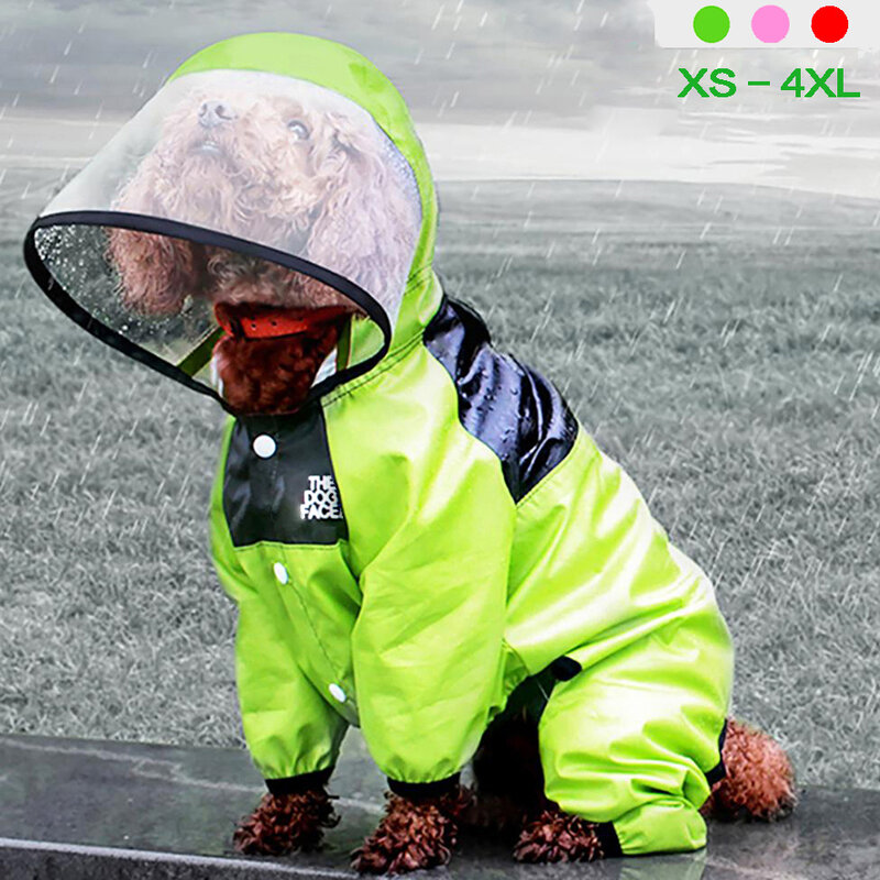 Płaszcz przeciwdeszczowy dla psów pies twarz ubrania dla zwierząt kombinezon wodoodporna kurtka dla psa psy odporne na wodę ubrania dla psy domowe płaszcz