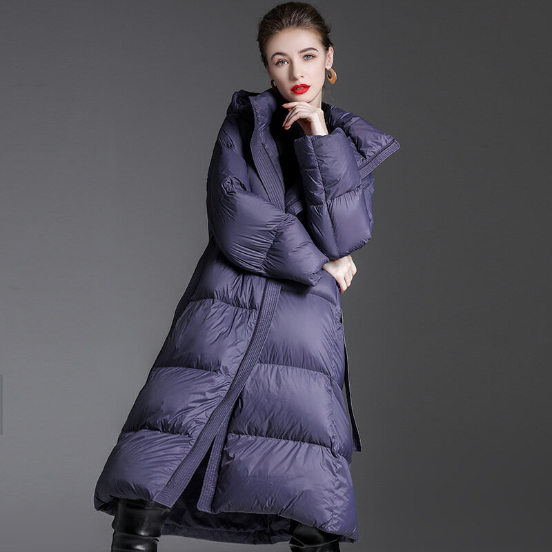 패션 겨울 스키 파카 스키 따뜻한 후드 다운 재킷, 패션 방풍 블랙 겨울 코트