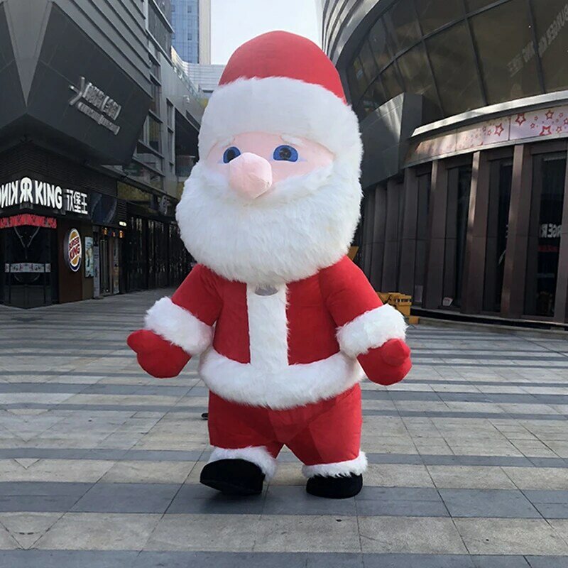Disfraz de mascota inflable de Papá Noel para Navidad, traje de fiesta de Navidad, traje publicitario para centro comercial, ropa de Halloween
