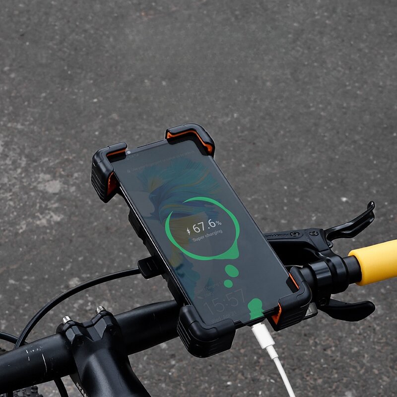 Suporte do telefone da bicicleta elétrica, suporte giratório de 360 °, suporte antiderrapante, apto para iphone, xiaomi, equitação, MTB, bicicleta, moto, motocicleta