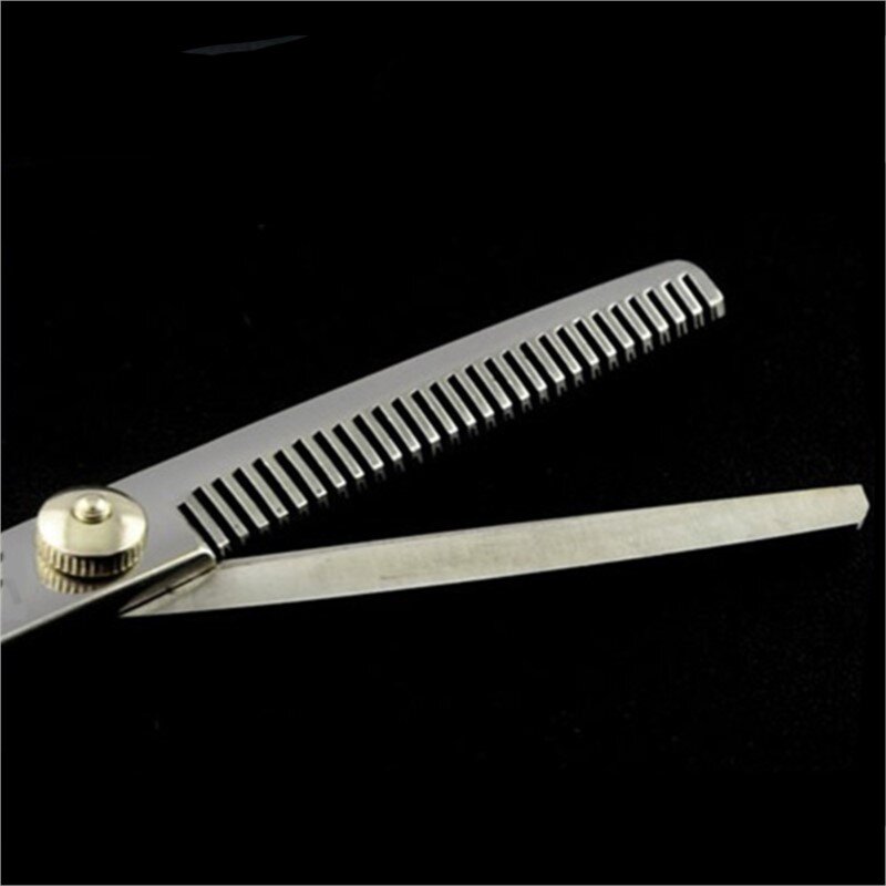 Ciseaux amincissants en acier inoxydable pour coiffeur, dents simples, 6 en effet, 17cm