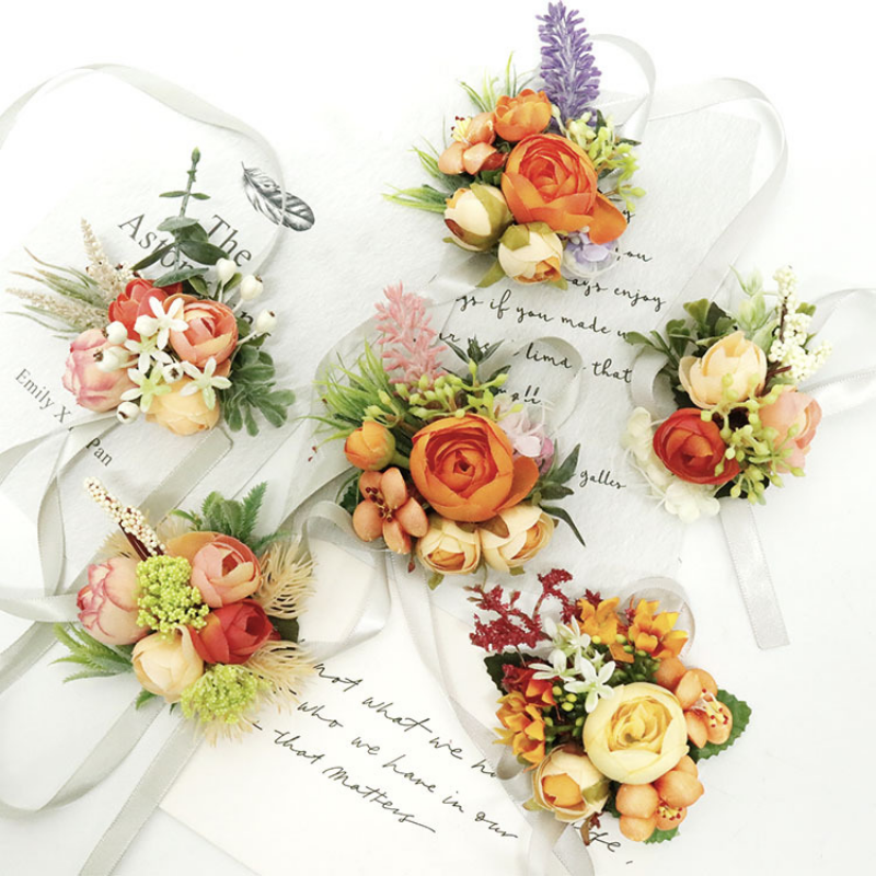 BAIFUMINGYI Artifical Boutonniere Flowers Bridesmaid Groom Accessoire Mariage Corsage Wedding  Traje De Novio