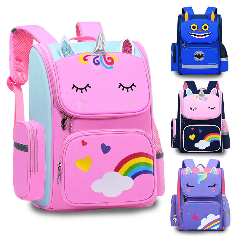 Рюкзак для учеников начальной школы, детская школьная сумка с 3D рисунком из мультфильма, новая сумка для детского сада для девочек и мальчиков, милый Радужный школьный рюкзак