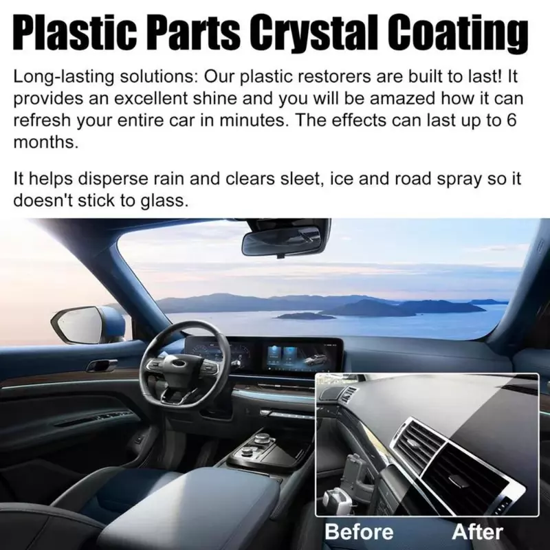 Plastics Parts Crystal Coating Plastics Trim Restorer For Cars Maintenance Agent Durable Car Plastics Restorer Sponge Waterproof