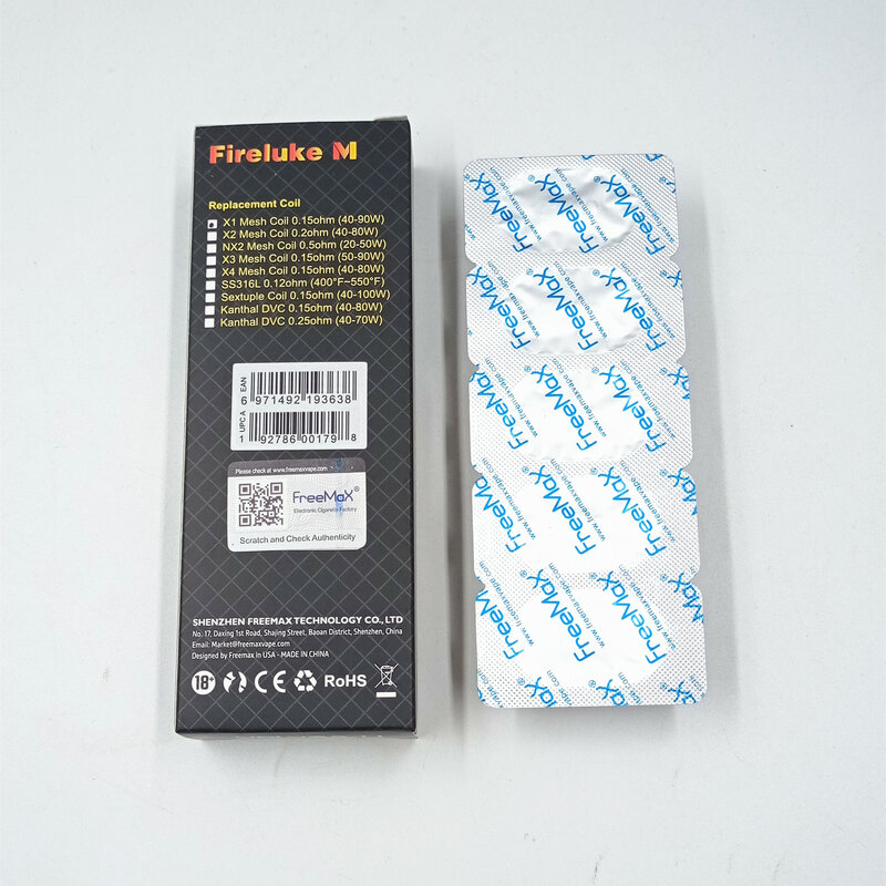 5 pçs original freemax fireluke twister x1 malha 0.15ohm bobinas