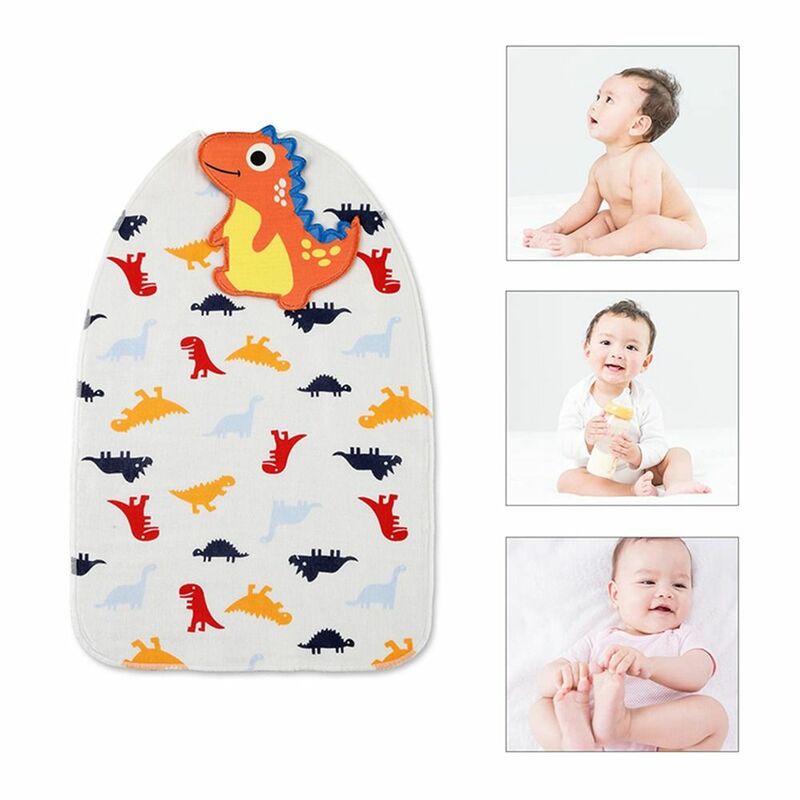 Cotton Cloth Baby Sweat Absorbent Towel Soft Comfortable Kids Backrest Towel Cartoon Animal Themed High-absorbent
