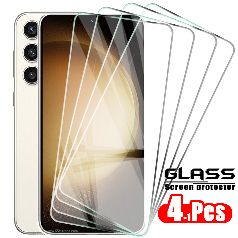 Protectores de pantalla de vidrio templado para Samsung Galaxy S23 Plus, S22, S21, S20 FE, S 23, 22, 21, 20 FE, Note 10 Lite, 4 unidades
