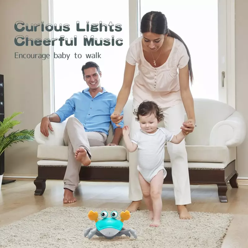TUNITime-Jouets musicaux en forme de crabe pour bébé garçon et fille, cadeau de noël