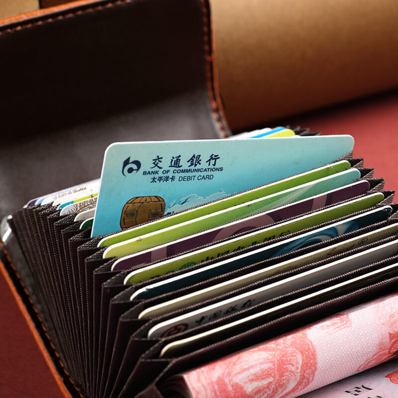 11Card Slot Handbag Classical Retro PU Leather Card Bag Credit/ID Cards Storage Case Unisex Coin Pocket Driver License Purses
