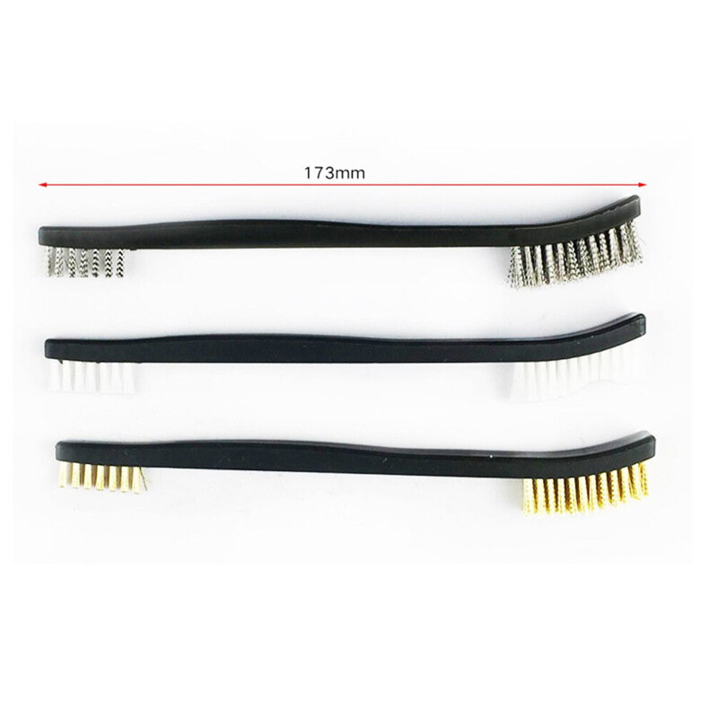 3 Pcs Mini Wire Brush Set Staal Messing Nylon Reinigen Polijsten Detail Metaal Roest Borstel