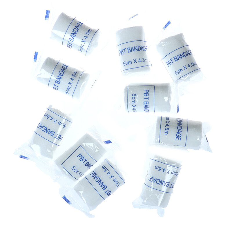 PBT Elastic Bandage First Aid Kit, molho de gaze, 5cm x 4,5 m, 10 Rolls por lote