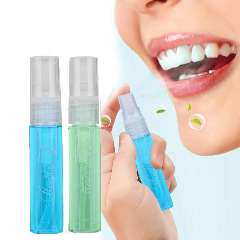 2 sztuk 12ml przenośny odświeżacz powietrza Spray do ust dla dorosłych dym nieświeży oddech usuwanie zapachów higiena jamy ustnej Spray Mint + wapno smak