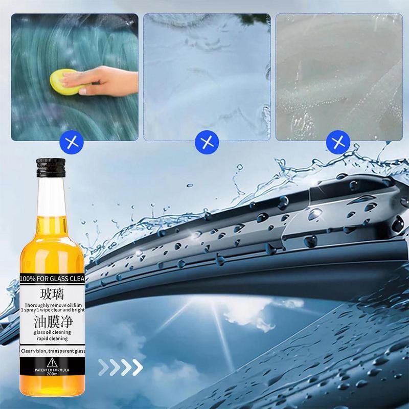200ML Auto Glass Stripper Oil Film Cleaner Water Spot Remover Car Windshield Cleaner Liquid Window Glass Wiper Oil Film Agent