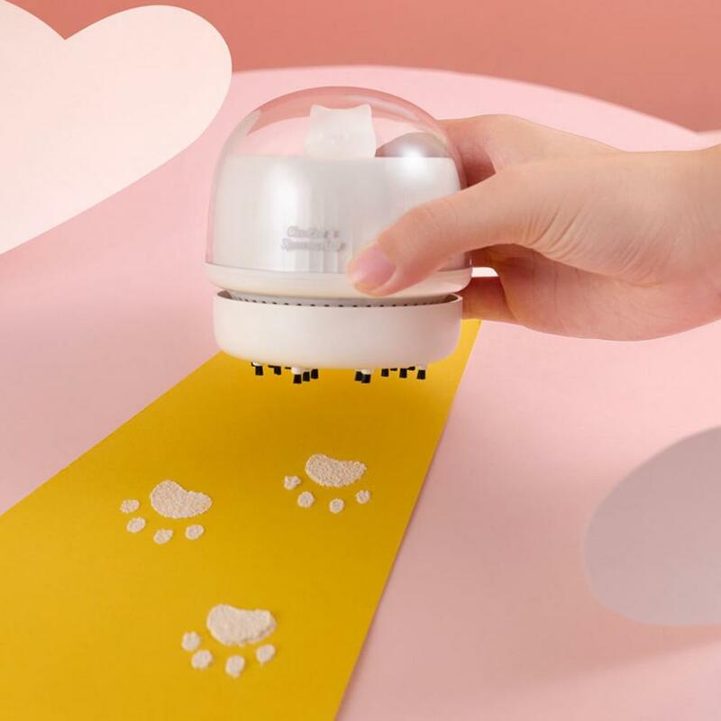 Cute Cat Mini Keyboard Cleaner Handheld Desktop Vacuum Cleaner with Ambient Powerful Cleaning USB Rechargable Dust Remover Gifts