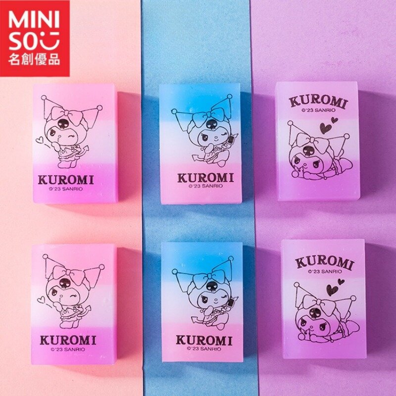 Miniso Sanrio Borrador de gelatina Premium, borrador de Color degradado Kurome, permite a los estudiantes limpiar sin dejar huellas