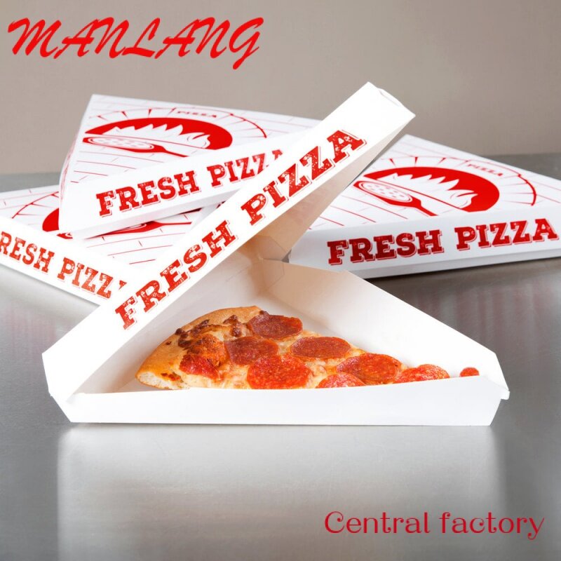 صناديق التعبئة ورقة البيتزا ، يمكن التخلص منها ، مثلث ، حاوية الغذاء ، الطباعة ، صندوق شريحة البيتزا ، مخصص ، القابلة للتحلل