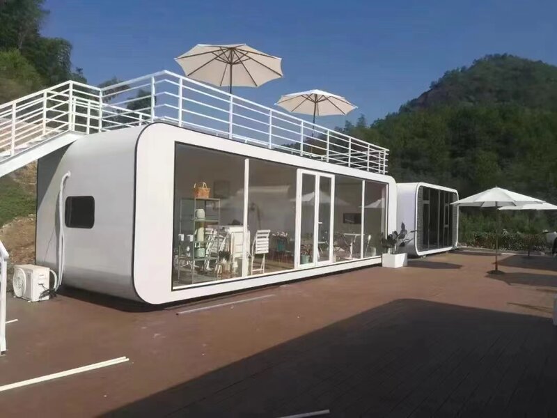 Pré-fabricadas estrutura de aço móvel modular 20ft 40ft transporte recipiente restaurante casa pré-fabricada portátil inteligente villa kit alarme