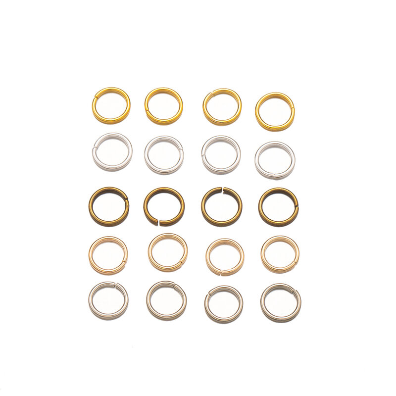 200 buah konektor cincin lompat terbuka logam untuk DIY gantungan kunci buatan tangan perhiasan pencarian membuat Aksesori bahan Temuan persediaan