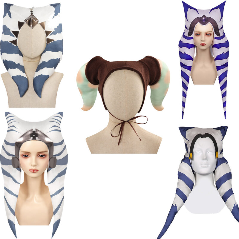 Masque de cosplay Asoka pour adultes et enfants, masque, chapeau, casquette, équipement de sauna, costume de combat de film, accessoires, casque, accessoires de fête d'Halloween