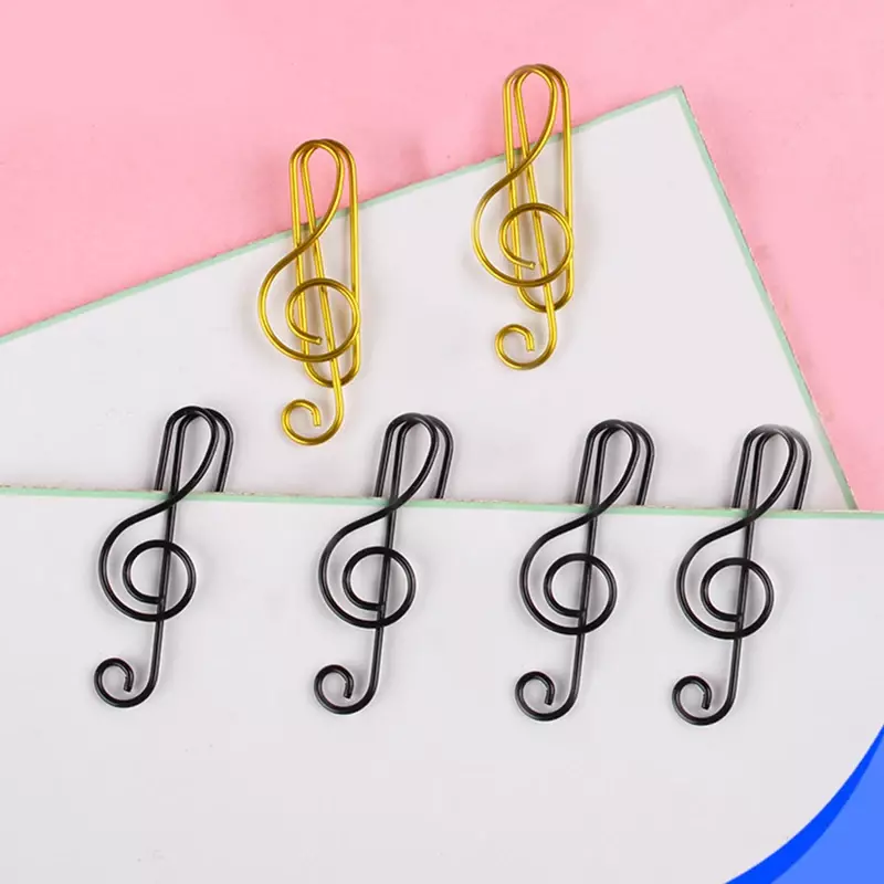 40/20PCS Mini Musical Paper Clips Luxury Metal Creative Notes Paperclips for Notebook Bookmark Office School Stationery Supplies