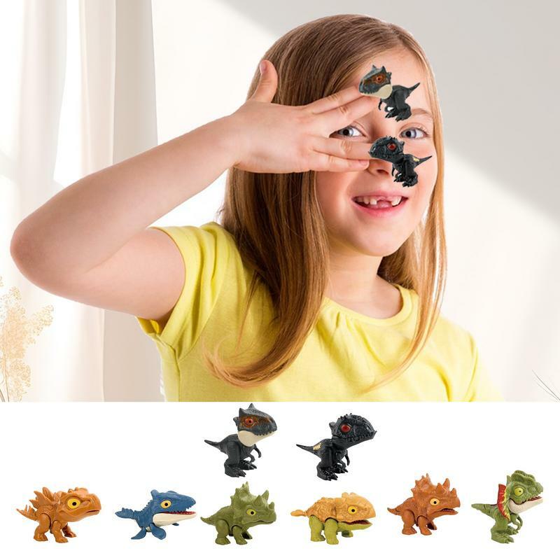 Títeres de dedo de dinosaurios, marioneta de mano, juguete para morder, figuras de dinosaurios de aprendizaje preescolar, juguetes educativos para niños pequeños