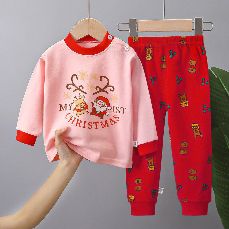 女の赤ちゃんと男の子のための漫画の服,新生児のための2ピースセット,漫画のデザイン,綿のシャツ,長袖,冬