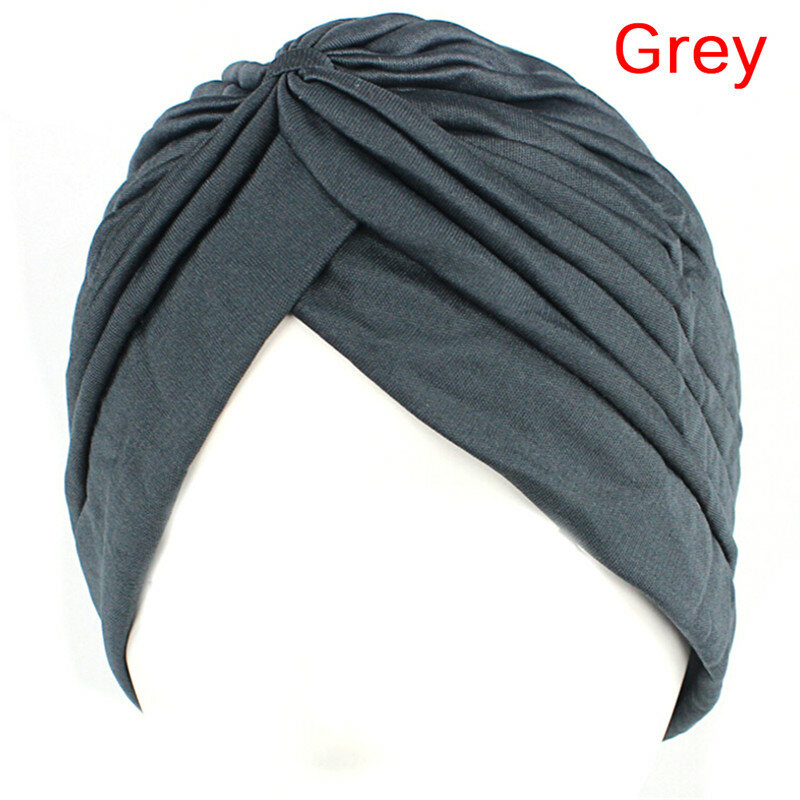 Fashion Men Women Stretchable Soft Indian Style Turban Hat Head Wrap Band Cap