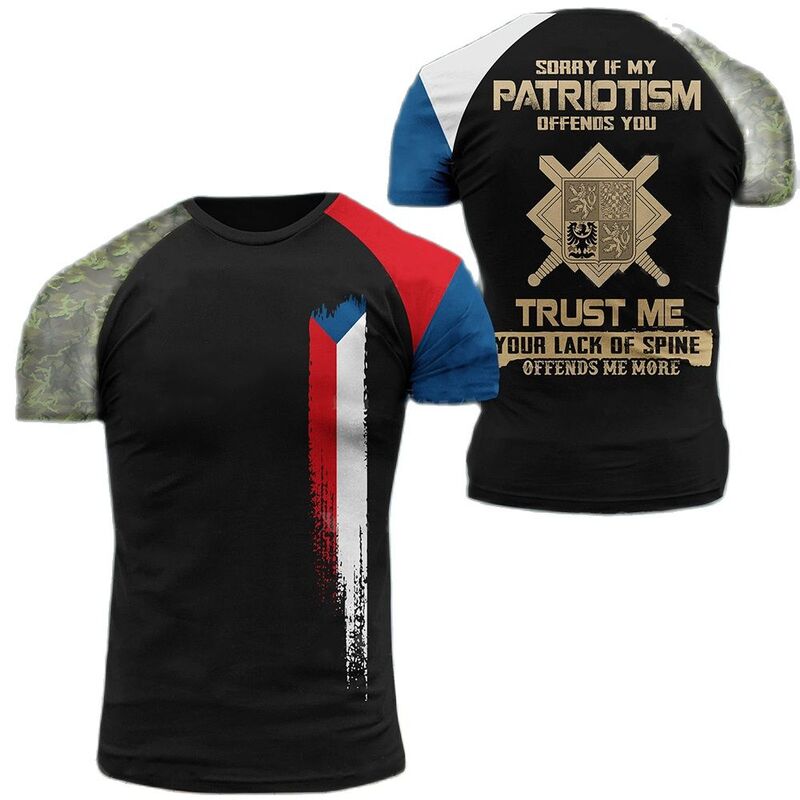 Czeska armia T-Shirt męski flaga drukuj weteran żołnierz drukuj męska koszulka szeroka odzież O Neck Casual topy koszulka z krótkim rękawem