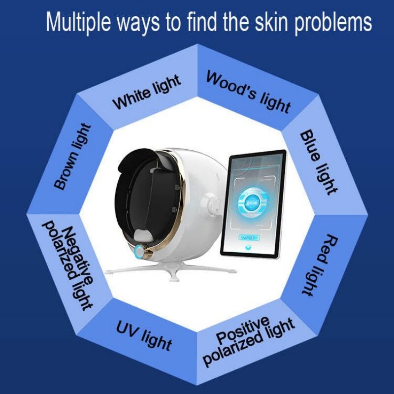Analizador de piel Digital 3D AI, Detector de piel de imagen inteligente, espejo mágico, máquina de escáner Facial, dispositivo profesional de prueba Facial