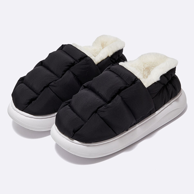 Zapatillas de casa de invierno para hombre, zapatos cálidos de felpa para masaje, suaves, de gran tamaño, antideslizantes, ligeros