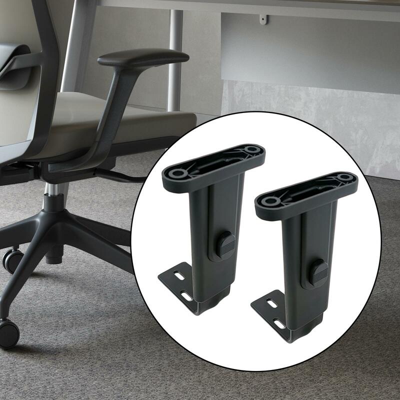 Par de reposabrazos de altura ajustable para silla, juego de brazos duraderos ergonómicos, fáciles de instalar, para juegos en casa y oficina, color negro