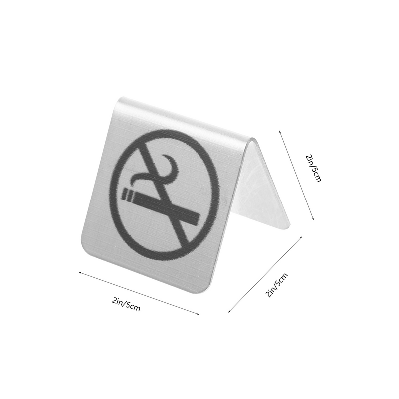 Letrero de acero inoxidable para No fumar en interiores, tarjetas de mesa, indicador para No fumar, letrero para fumar prohibido