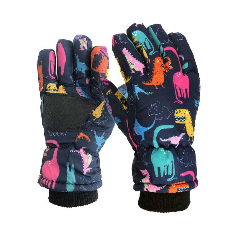 Sarung tangan Ski Anak termal, sarung tangan musim dingin luar ruangan tahan air tahan angin bulu domba hangat untuk berkendara Ski