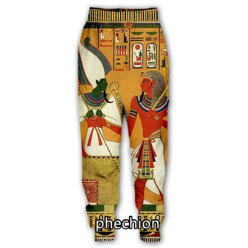 Phechion Baru Pria/Wanita Simbol Mesir Firaun 3D Pakaian Cetak Lengan Panjang Mode Kaus Hoodie Pria Olahraga Celana Panjang P28