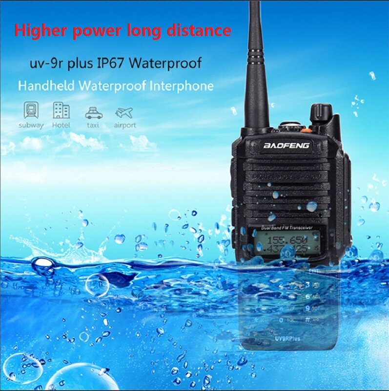 1/2 pçs de alta qualidade à prova dwaterproof água walkie talkie baofeng UV-9R plus 10w rádio rádio cb rádio comunicador baofeng uv 9r mais plus plus я я