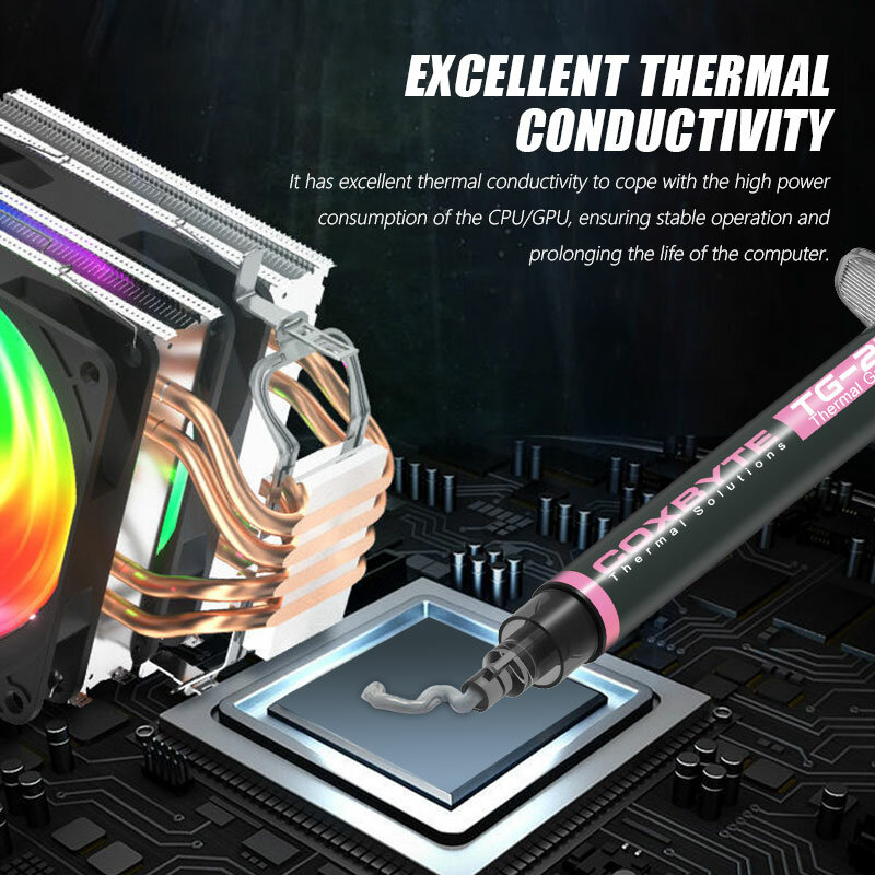 Coxbyte 2g para CPU AMD Intel, disipador de calor, ventilador compuesto de refrigeración, Enfriador de yeso térmico, procesador de pasta térmica pl, 13,8 W/mk