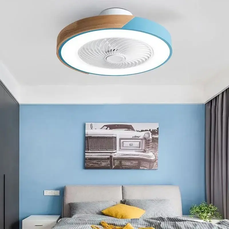 Plafonnier LED avec ventilateur intégré, design moderne simpliste, luminaire décoratif d'intérieur, idéal pour un salon, une chambre à coucher, une salle à manger ou un restaurant