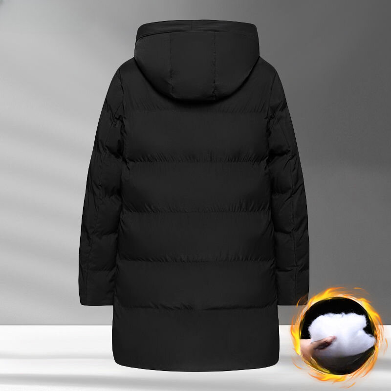 Męska kurtka długa Parka ciężka ciepła odzież wierzchnia wiatrówka męska odzież zimowa nowa designerska marka Casual Fashion bluza z kapturem A12