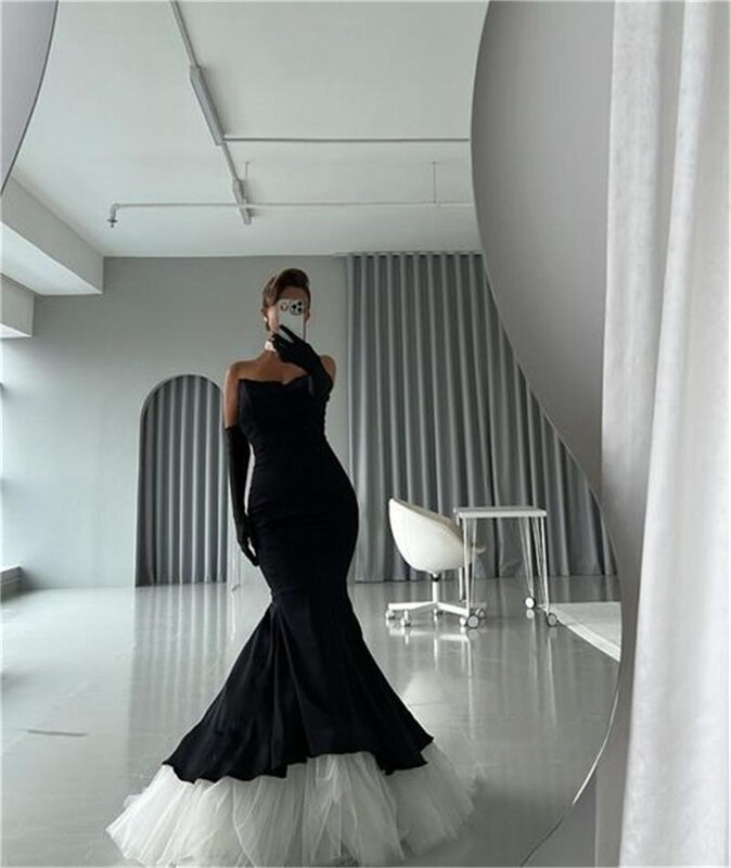 Suknie balowe, nowoczesny styl, trąbka na balu, marszczona, satynowa formalna okazja suknia vestidos elegantes para mujeres para fiesta