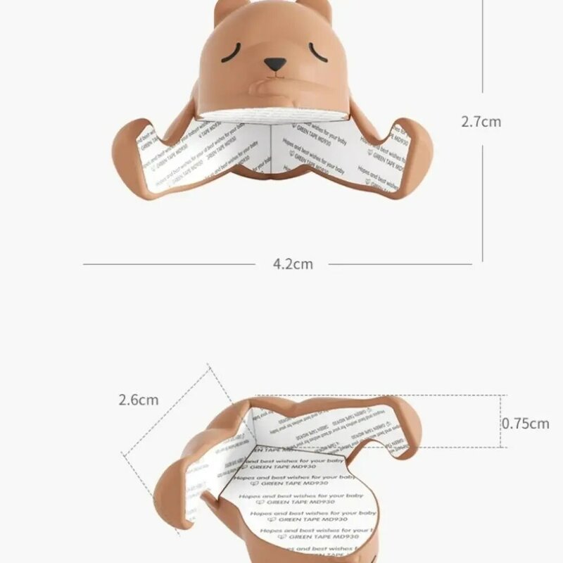실리콘 엣지 가드 귀여운 소프트 만화 곰 보호 패드 커버, 자체 접착 충돌 방지 코너 아기 안전 보호