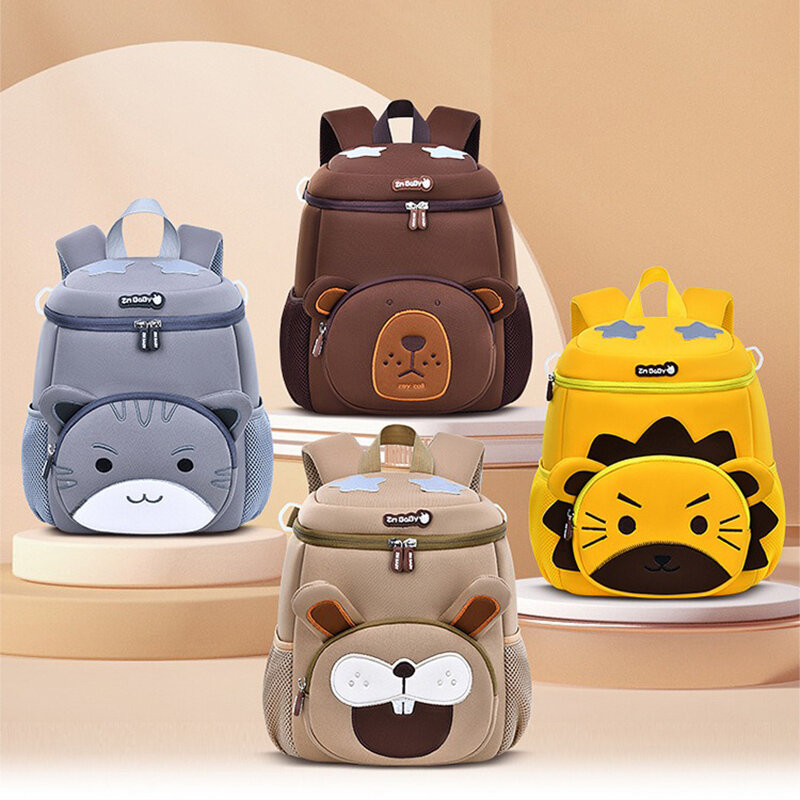 Детские школьные рюкзаки для детского сада, школьные рюкзаки с 3D рисунком кота, сумки для книг, школьные рюкзаки для мальчиков с рисунком льва