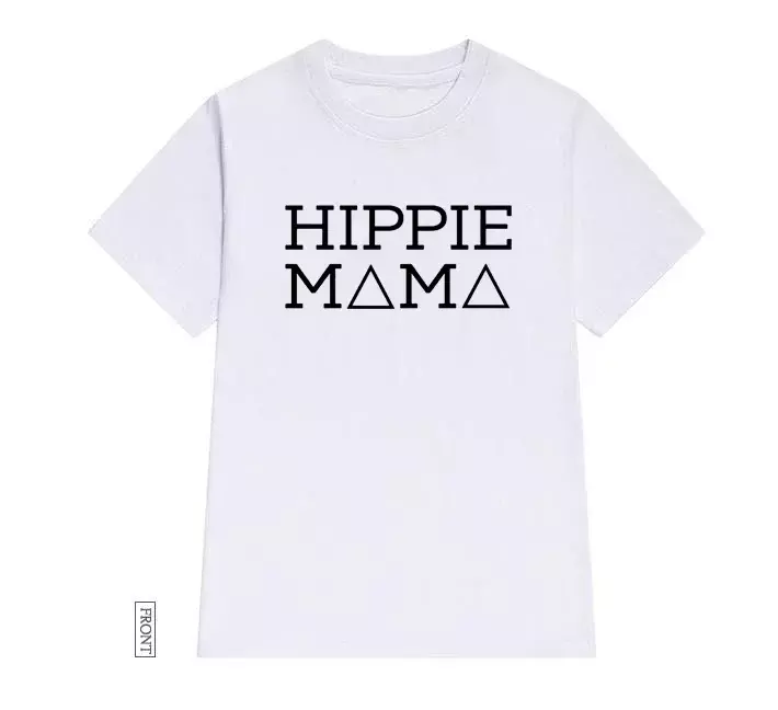 Hippie mulheres casual algodão t-shirt, top engraçado hipster para senhora e menina, top colheita