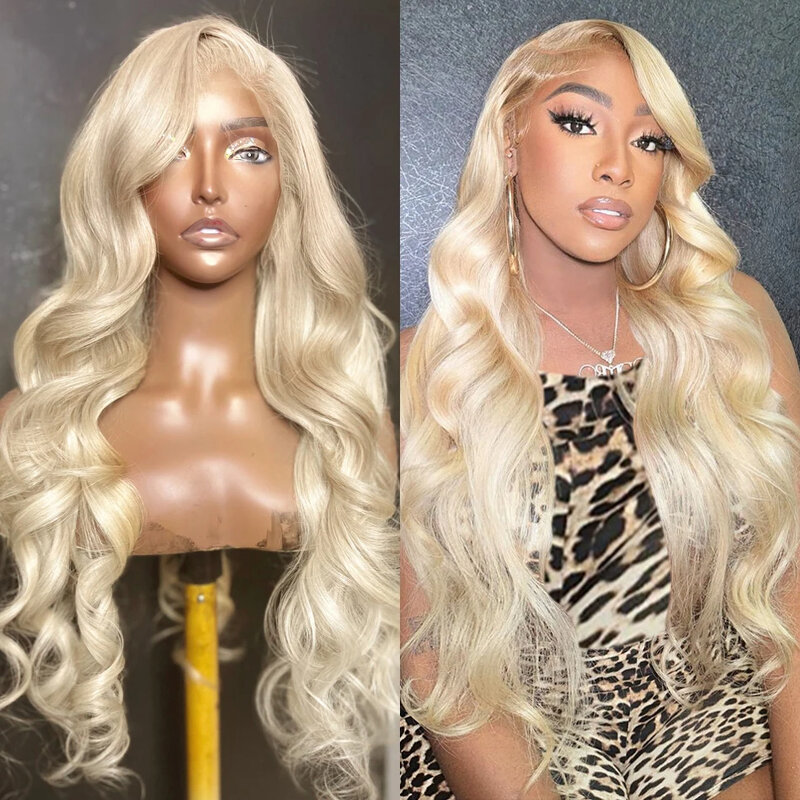Wig pirang 613 renda depan 13x6 Hd Lace Wig wanita tubuh gelombang renda depan Wig rambut manusia 13x4 HD Lace Frontal