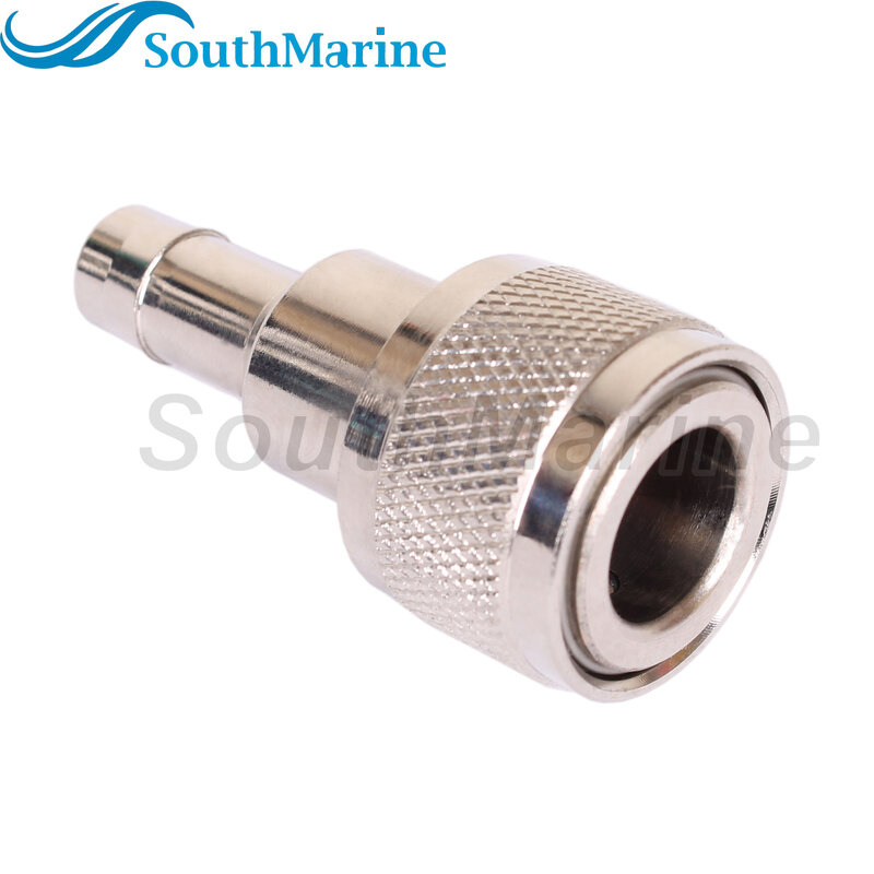 Boat Engine Fuel Line Connector 033498-10 for Honda 3/8" Barb Hose-To-Tank, ('91 & Newer), Chrome Plated, Tank Side Female