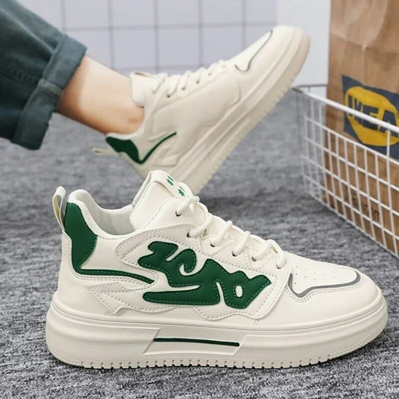 Męskie sneakersowe modne wysokie obuwie Casual sznurowane na platformie buty do biegania dla mężczyzn wulkanizowane buty obuwie do deskorolki Zapatos Hombre