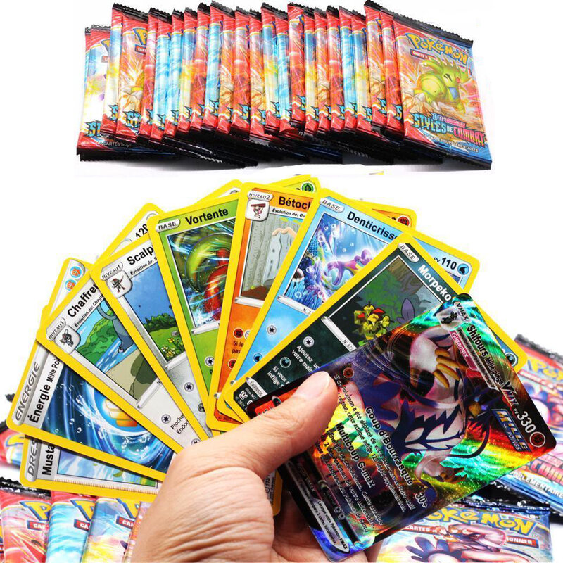 40 Stuks Pokemon Kaart Evoluties Scharlaken & Violet Engels Frans Spaans Energie Glanzend Spel Carte Trading Collection Kaarten Speelgoed Cadeau