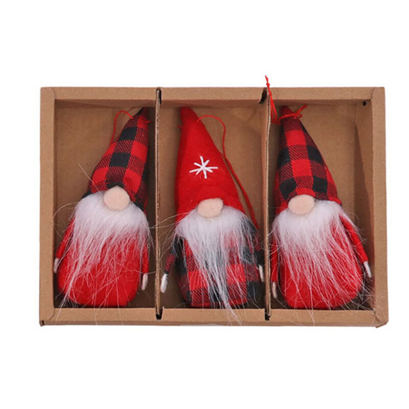 3Pcs/set Christmas Gnomes Angel Dolls Christmas Decorations For Home 2023 Xmas Tree Wooden Pendant Christmas Gift.
