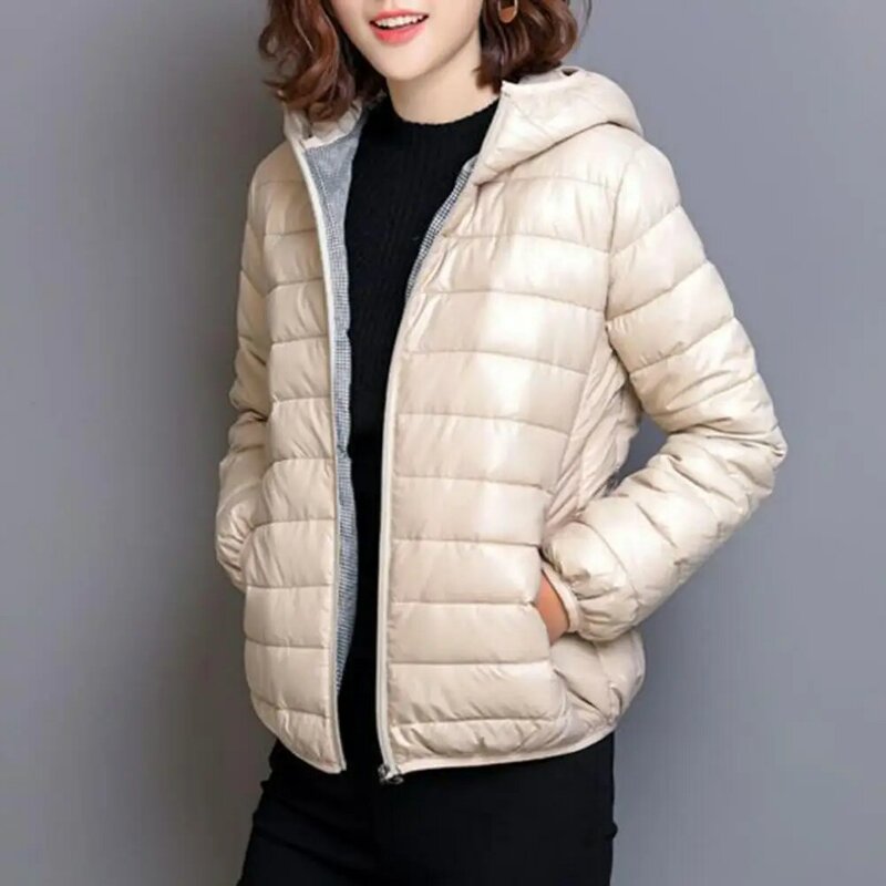 Ultra-light Thin Down Jacket Women Autumn Winter Slim Short Hooded Warm White Duck Down Coat Parka Female Portable Outerwear