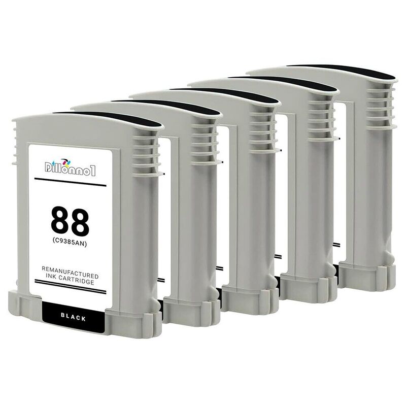 5PK For HP 88XL Black Ink For HP 88 C9396AN L7580 K550