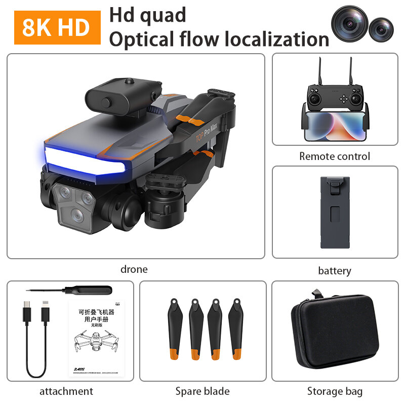P18 Dual Camera Optical Flow Positioning Hover 540-Degree Intelligent Obstacle Avoidance Foldable FPV Beginner Drone